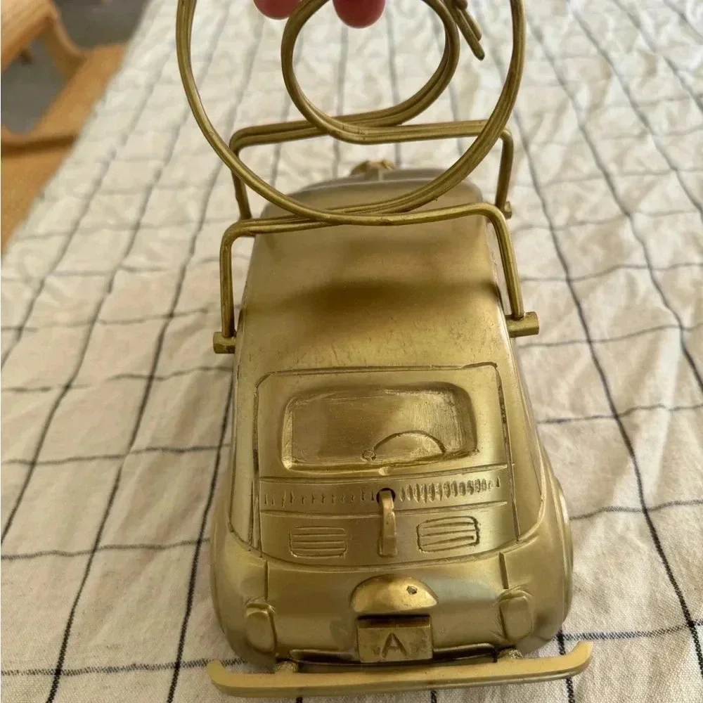 Anthropologie Brass wine bottle holder home decor bar cart bows car gift gold